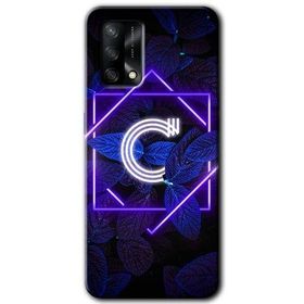 Gramaphone Oppo A54 HD Desen Baskılı Arka Kapak Dark Neon Yaprak Ç Harfi Kılıf