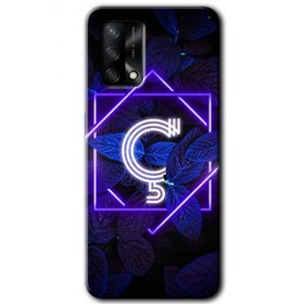 Gramaphone Oppo A54 HD Desen Baskılı Arka Kapak Dark Neon Yaprak Ç Harfi Kılıf