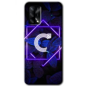 Gramaphone Oppo A54 HD Desen Baskılı Arka Kapak Dark Neon Yaprak Ç Harfi Kılıf
