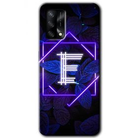 Gramaphone Oppo A54 HD Desen Baskılı Arka Kapak Dark Neon Yaprak E Harfi Kılıf