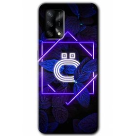 Gramaphone Oppo A54 HD Desen Baskılı Arka Kapak Dark Neon Yaprak Ö Harfi Kılıf