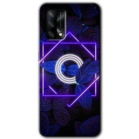 Gramaphone Oppo A54 HD Desen Baskılı Arka Kapak Dark Neon Yaprak Ö Harfi Kılıf