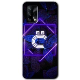 Gramaphone Oppo A54 HD Desen Baskılı Arka Kapak Dark Neon Yaprak Ö Harfi Kılıf