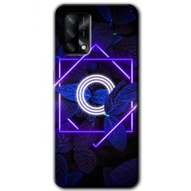 Gramaphone Oppo A54 HD Desen Baskılı Arka Kapak Dark Neon Yaprak Ö Harfi Kılıf