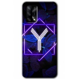 Gramaphone Oppo A54 HD Desen Baskılı Arka Kapak Dark Neon Yaprak Y Harfi Kılıf