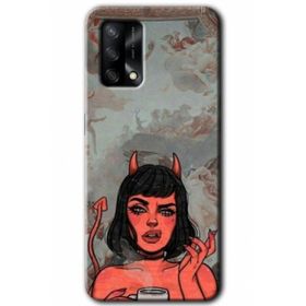 Gramaphone Oppo A54 HD Desen Baskılı Arka Kapak Devil Girl Kılıf
