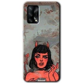 Gramaphone Oppo A54 HD Desen Baskılı Arka Kapak Devil Girl Kılıf