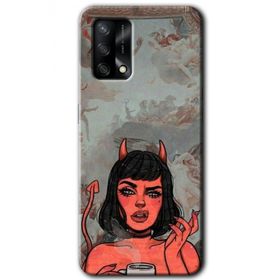 Gramaphone Oppo A54 HD Desen Baskılı Arka Kapak Devil Girl Kılıf