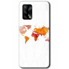 Gramaphone Oppo A54 HD Desen Baskılı Arka Kapak Dünya Haritası Kılıf