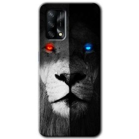 Gramaphone Oppo A54 HD Desen Baskılı Arka Kapak Fire and Ice Lion Kılıf