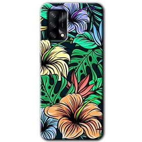 Gramaphone Oppo A54 HD Desen Baskılı Arka Kapak Hibiscus Flowers Kılıf