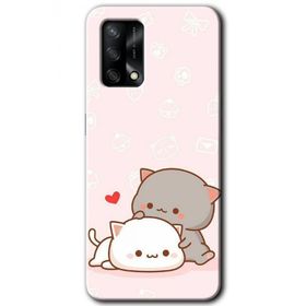 Gramaphone Oppo A54 HD Desen Baskılı Arka Kapak Kedi Aşkı Kılıf