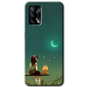 Gramaphone Oppo A54 HD Desen Baskılı Arka Kapak Kedili Kız Kılıf