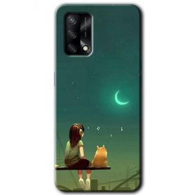 Gramaphone Oppo A54 HD Desen Baskılı Arka Kapak Kedili Kız Kılıf