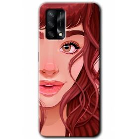 Gramaphone Oppo A54 HD Desen Baskılı Arka Kapak Kızıl Kız Kılıf