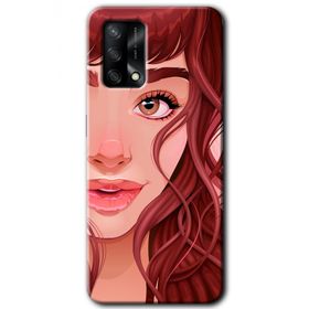 Gramaphone Oppo A54 HD Desen Baskılı Arka Kapak Kızıl Kız Kılıf