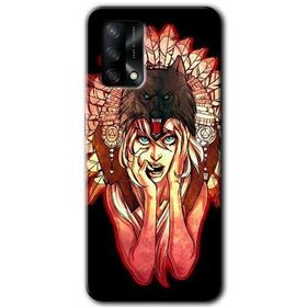 Gramaphone Oppo A54 HD Desen Baskılı Arka Kapak Kurt Kız Kılıf