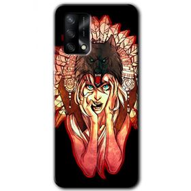 Gramaphone Oppo A54 HD Desen Baskılı Arka Kapak Kurt Kız Kılıf