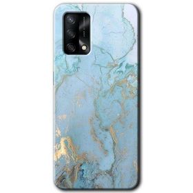 Gramaphone Oppo A54 HD Desen Baskılı Arka Kapak Mavi Gold Mermer Kılıf