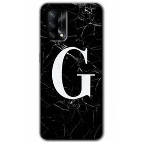 Gramaphone Oppo A54 HD Desen Baskılı Arka Kapak Siyah Mermer Desenli G Harfi Kılıf
