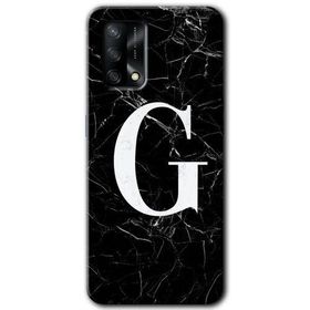 Gramaphone Oppo A54 HD Desen Baskılı Arka Kapak Siyah Mermer Desenli G Harfi Kılıf