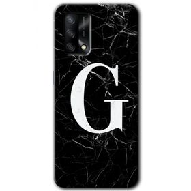 Gramaphone Oppo A54 HD Desen Baskılı Arka Kapak Siyah Mermer Desenli G Harfi Kılıf