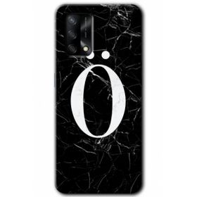 Gramaphone Oppo A54 HD Desen Baskılı Arka Kapak Siyah Mermer Desenli O Harfi Kılıf