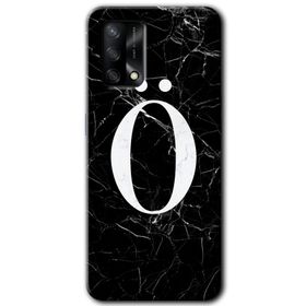 Gramaphone Oppo A54 HD Desen Baskılı Arka Kapak Siyah Mermer Desenli O Harfi Kılıf