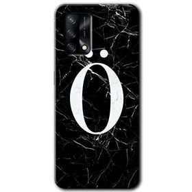 Gramaphone Oppo A54 HD Desen Baskılı Arka Kapak Siyah Mermer Desenli O Harfi Kılıf