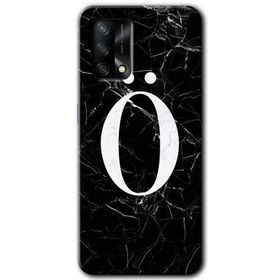 Gramaphone Oppo A54 HD Desen Baskılı Arka Kapak Siyah Mermer Desenli O Harfi Kılıf
