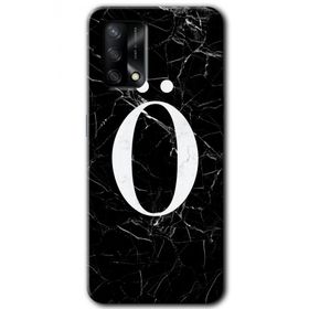 Gramaphone Oppo A54 HD Desen Baskılı Arka Kapak Siyah Mermer Desenli O Harfi Kılıf