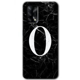 Gramaphone Oppo A54 HD Desen Baskılı Arka Kapak Siyah Mermer Desenli O Harfi Kılıf