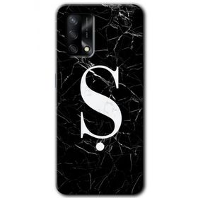 Gramaphone Oppo A54 HD Desen Baskılı Arka Kapak Siyah Mermer Desenli Ş Harfi Kılıf