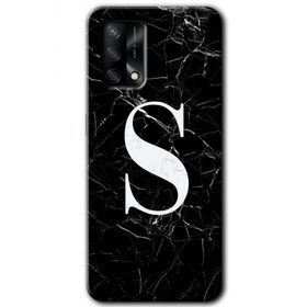 Gramaphone Oppo A54 HD Desen Baskılı Arka Kapak Siyah Mermer Desenli Ş Harfi Kılıf