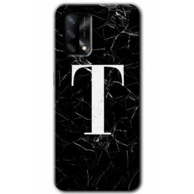 Gramaphone Oppo A54 HD Desen Baskılı Arka Kapak Siyah Mermer Desenli T Harfi Kılıf