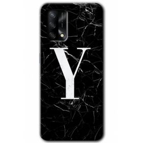 Gramaphone Oppo A54 HD Desen Baskılı Arka Kapak Siyah Mermer Desenli Y Harfi Kılıf