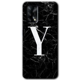 Gramaphone Oppo A54 HD Desen Baskılı Arka Kapak Siyah Mermer Desenli Y Harfi Kılıf