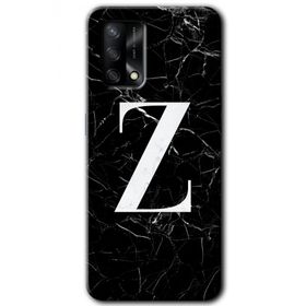 Gramaphone Oppo A54 HD Desen Baskılı Arka Kapak Siyah Mermer Desenli Z Harfi Kılıf