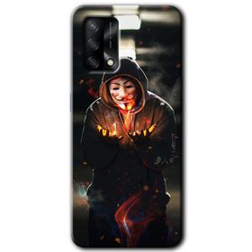 Gramaphone Oppo A54 HD Desen Baskılı Arka Kapak V For Fire Kılıf