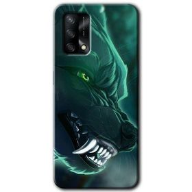 Gramaphone Oppo A54 HD Desen Baskılı Arka Kapak Yeşil Kurt Kılıf