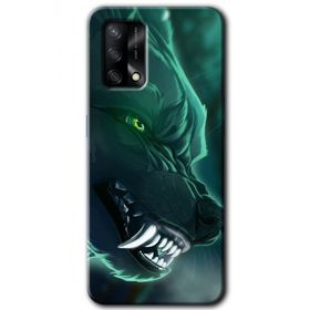 Gramaphone Oppo A54 HD Desen Baskılı Arka Kapak Yeşil Kurt Kılıf