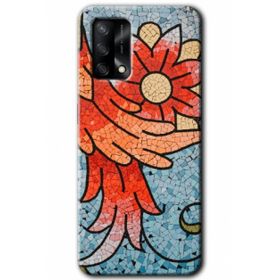 Gramaphone Oppo A54 Hd Desen Mozaik Çiçek Baskılı Arka Kapak