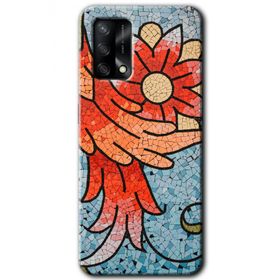 Gramaphone Oppo A54 Hd Desen Mozaik Çiçek Baskılı Arka Kapak