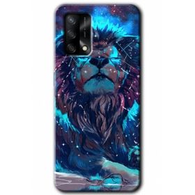 Gramaphone Oppo A54 Hd Desen Neon Aslan Baskılı Arka Kapak