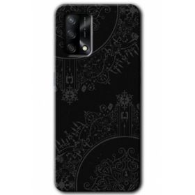 Gramaphone Oppo A54 Kılıf Hd Desen Siyah Mandala Baskılı Arka Kapak