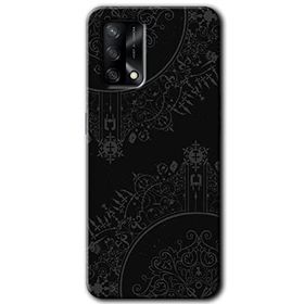 Gramaphone Oppo A54 Kılıf Hd Desen Siyah Mandala Baskılı Arka Kapak