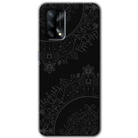 Gramaphone Oppo A54 Kılıf Hd Desen Siyah Mandala Baskılı Arka Kapak