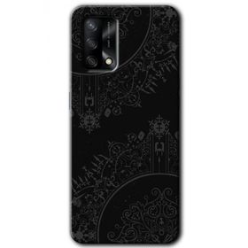 Gramaphone Oppo A54 Kılıf Hd Desen Siyah Mandala Baskılı Arka Kapak
