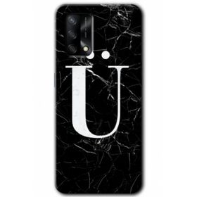 Gramaphone Oppo A54HD Desen Baskılı Arka Kapak Siyah Mermer Desenli U Harfi Kılıf