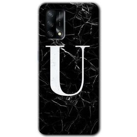 Gramaphone Oppo A54HD Desen Baskılı Arka Kapak Siyah Mermer Desenli U Harfi Kılıf
